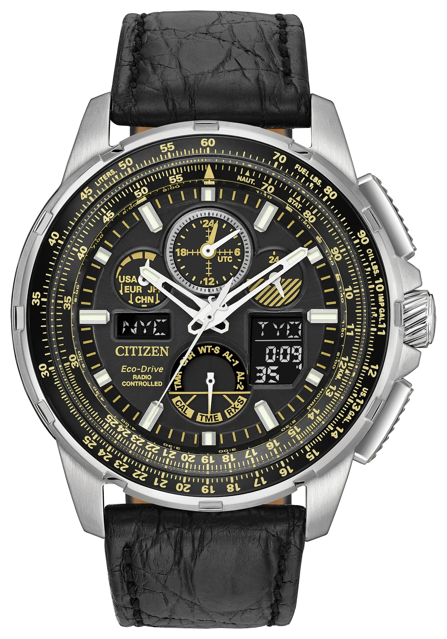 Promaster Skyhawk A-T Black Dial Genuine Crocodile Strap JY8057